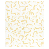 SEPIESSA PANEL SET by Caroline Z Hurley for Schumacher. Abstract yellow brushstroke pattern wallcovering in a modern bedroom setting.