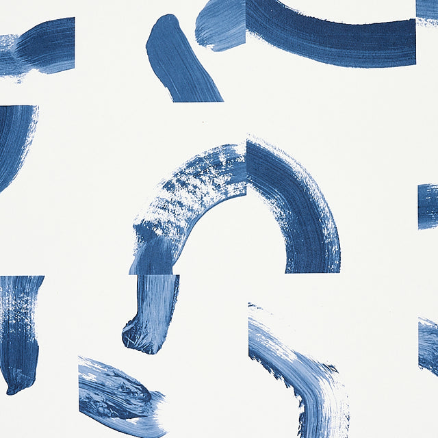 SEPIESSA PANEL SET Blue by Caroline Z Hurley Abstract Wallcovering – Schumacher 5009494