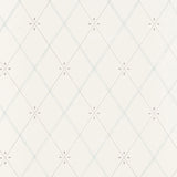 Kasumi Diamond Mineral wallpaper by Schumacher featuring a small-scale diamond lattice pattern in a mineral colorway.