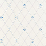 Kasumi Diamond wallpaper in Hyacinth by Schumacher, featuring a small-scale diamond lattice pattern.