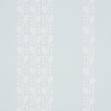 LILLIAN VINE wallpaper in Mineral by Schumacher, featuring a delicate vertical vine and dot pattern in a soft, light blue colorway.