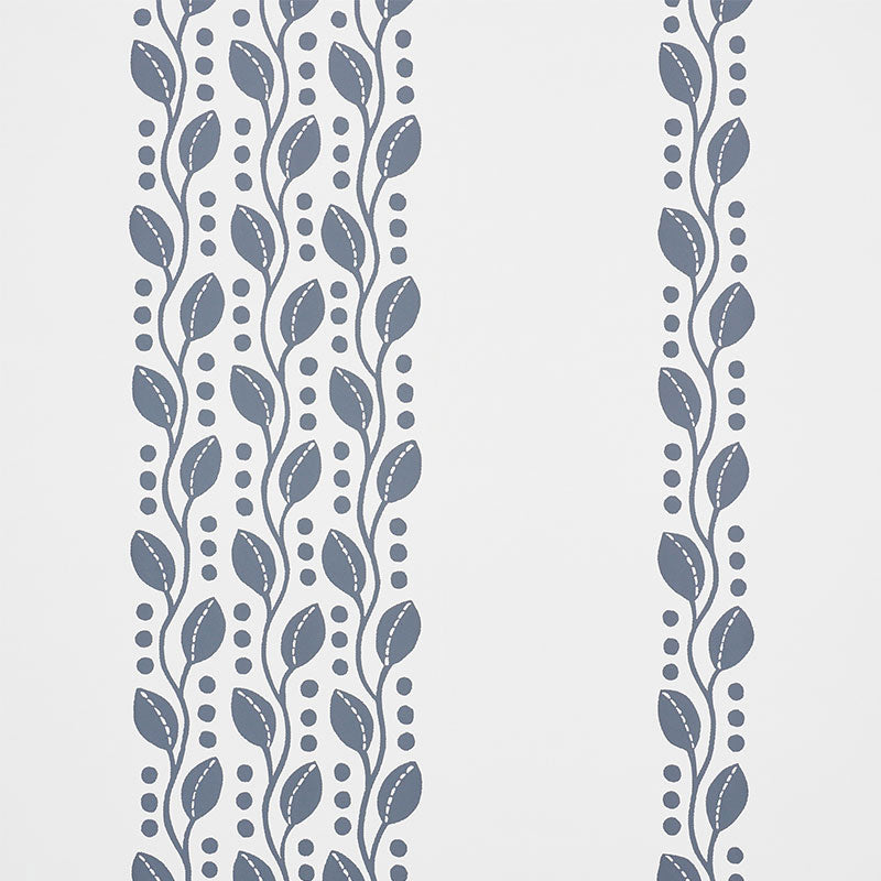 LILLIAN VINE wallpaper in Carbon by Schumacher, featuring a small-scale vine and dot pattern in a modern, graphic style.