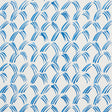 Trevi Diamond Porcelain wallpaper by Schumacher, featuring a small-scale blue geometric brushstroke pattern on a white background.