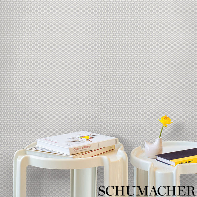 Queen B Lavender by Schumacher Studio Bon Geometric Honeycomb Wallpaper – Schumacher 5009571