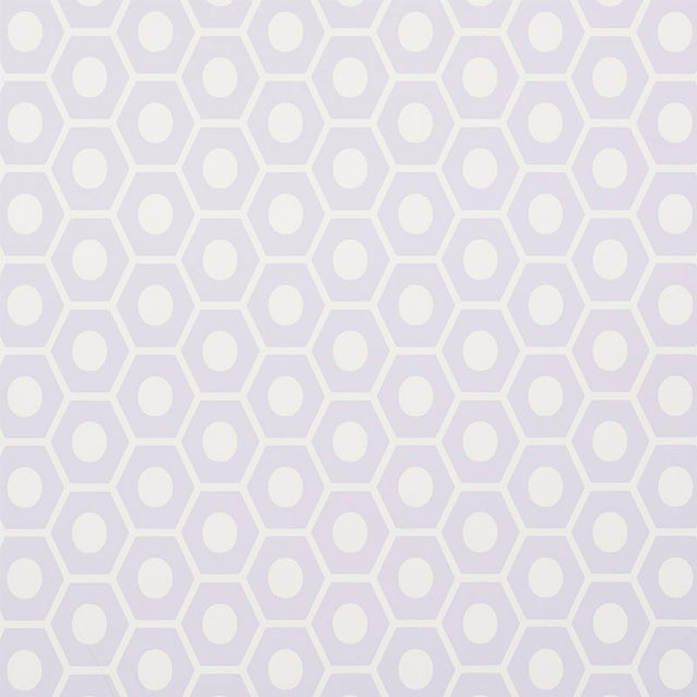 Queen B Lavender geometric honeycomb wallpaper by Schumacher, Studio Bon collection