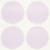 FUZZ wallpaper in lavender by Schumacher, featuring a playful spiky dot pattern in a modern interior setting.