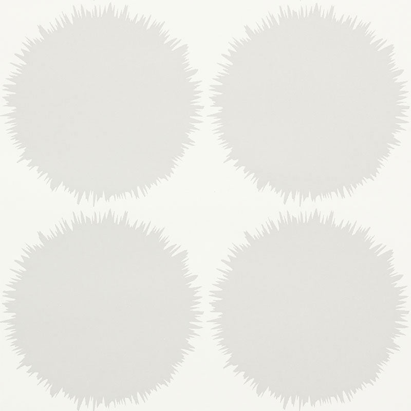 FUZZ wallpaper in grey by Schumacher, featuring a playful circular dot pattern from the Studio Bon collection.
