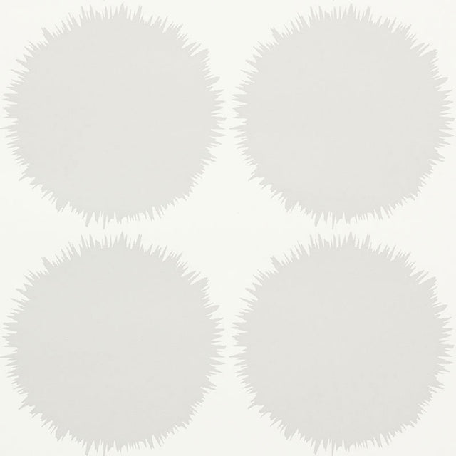 FUZZ wallpaper in grey by Schumacher, featuring a playful circular dot pattern from the Studio Bon collection.