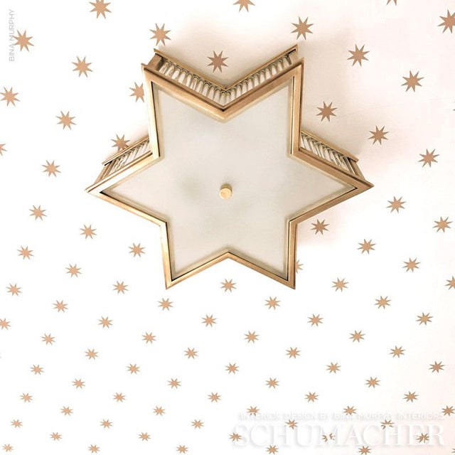 Stargaze Bronze by Schumacher Celestial Star Motif Wallpaper – Schumacher 5009600