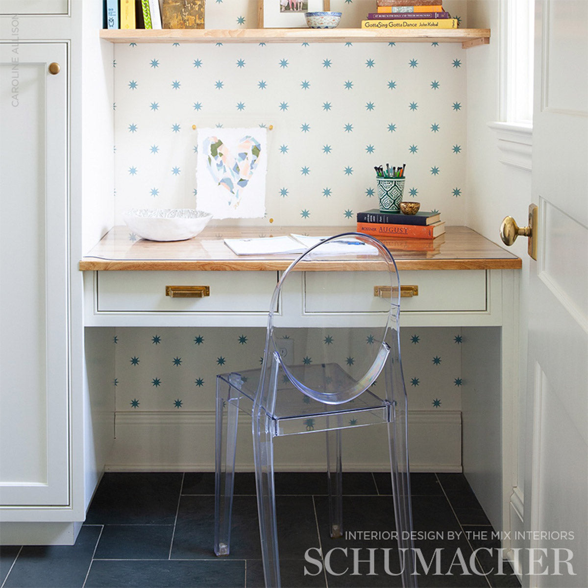 Stargaze Blue by Schumacher Whimsical Star Wallpaper – Schumacher 5009601
