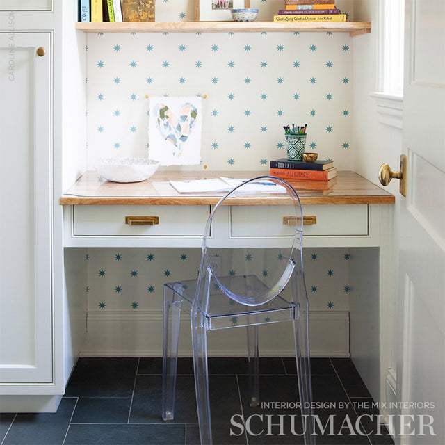 Stargaze Blue by Schumacher Whimsical Star Wallpaper – Schumacher 5009601