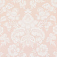 Simone Damask blush pink and white large-scale damask floral wallpaper by Schumacher