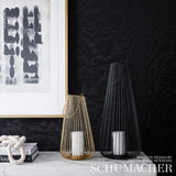 Moire Noir by Schumacher Modern Glamour Collection Wallcovering – Schumacher 5009673