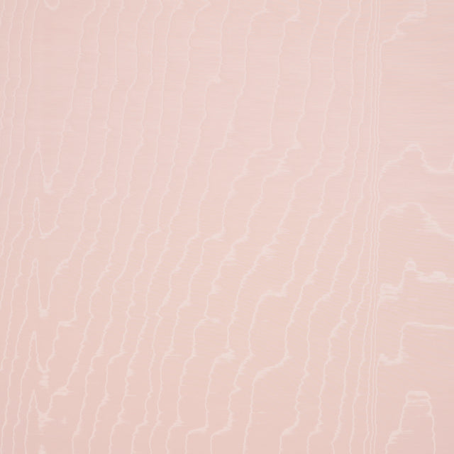 Moire Wallcovering in Rose from the Le Max Collection by Schumacher, featuring a watery, irregular moiré pattern and delicate faille weave.