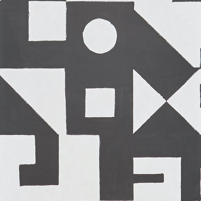 Binary Panel Set Black by Porter Teleo Modern Geometric Wallpaper Mural – Schumacher 5009690