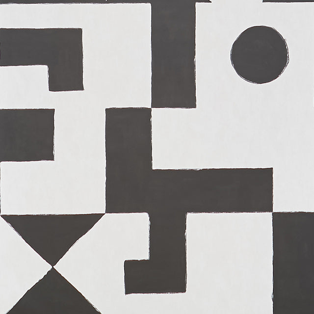 Binary Panel Set Black by Porter Teleo Modern Geometric Wallpaper Mural – Schumacher 5009690