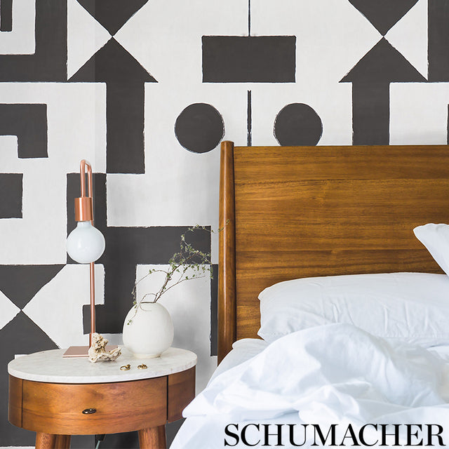 Binary Panel Set Black by Porter Teleo Modern Geometric Wallpaper Mural – Schumacher 5009690