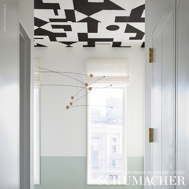 Binary Panel Set Black by Porter Teleo Modern Geometric Wallpaper Mural – Schumacher 5009690