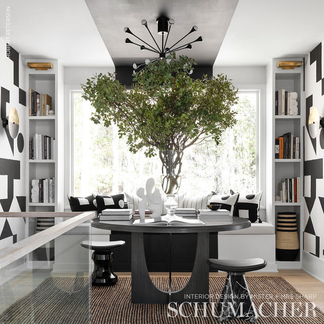 Binary Panel Set Black by Porter Teleo Modern Geometric Wallpaper Mural – Schumacher 5009690