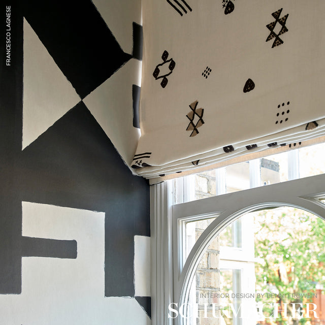 Binary Panel Set Black by Porter Teleo Modern Geometric Wallpaper Mural – Schumacher 5009690