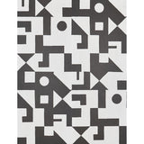 Binary Panel Set by Porter Teleo for Schumacher. Black and white geometric abstract wallpaper mural shown in modern interiors.