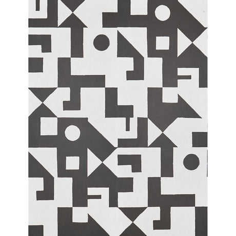 Binary Panel Set by Porter Teleo for Schumacher. Black and white geometric abstract wallpaper mural shown in modern interiors.