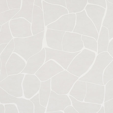 Filigree Stone by Porter Teleo for Schumacher – Abstract painterly wallcovering in soft stone color, modern organic pattern.