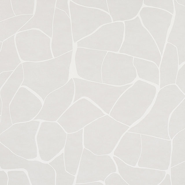 Filigree Stone by Porter Teleo for Schumacher – Abstract painterly wallcovering in soft stone color, modern organic pattern.