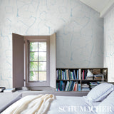 Filigree Sky by Porter Teleo Abstract Modern Wallpaper – Schumacher 5009703