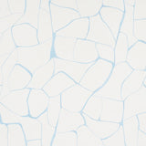 Filigree Sky by Porter Teleo for Schumacher - abstract painterly blue and white wallpaper in a modern bedroom setting