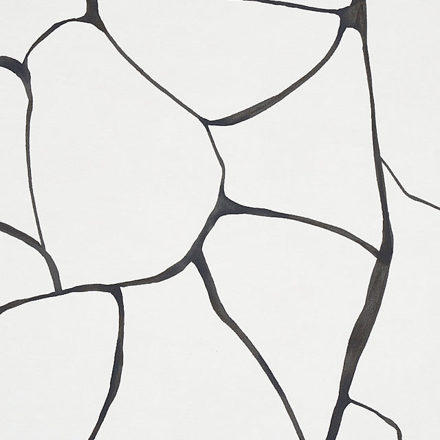 FILIGREE Black and White by Porter Teleo Abstract Modern Wallpaper – Schumacher 5009704