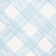 Traverse Sky by Porter Teleo for Schumacher. Large-scale hand-painted trellis pattern in blue on white non-woven wallpaper.