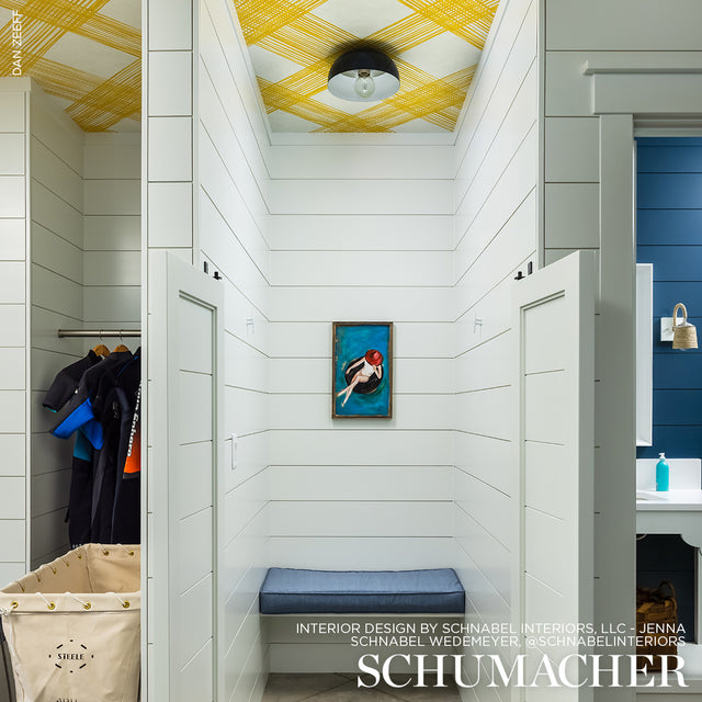 TRAVERSE Yellow Trellis Wallpaper by Porter Teleo – Schumacher 5009712