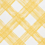 TRAVERSE by Porter Teleo for Schumacher. Large-scale yellow hand-painted trellis pattern wallpaper in a modern, graphic style.
