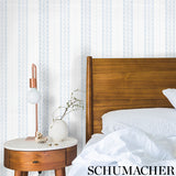 Nauset Stripe Indigo by Schumacher Chambray Collection Wallpaper – Schumacher 5009740