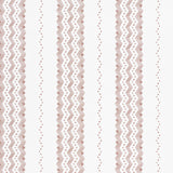Nauset Stripe Sienna wallpaper by Schumacher featuring a geometric stripe pattern in sienna on a white background.