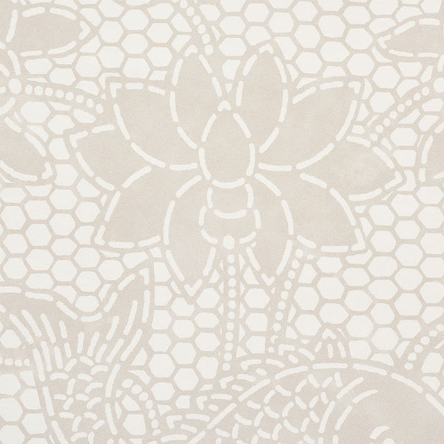 Lotus Batik Natural by Schumacher Painterly Batik-Inspired Wallpaper – Schumacher 5009750
