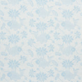 Lotus Batik Sky blue and white wallpaper with fish and lotus flower batik pattern by Schumacher