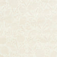 Chrysanthemum Sisal Blush floral textured wallpaper by Schumacher, shown in a styled room and close-up detail.