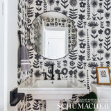 Wild Things Black by Vera Neumann Bold Botanical Wallpaper – Schumacher 5009810