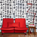 Wild Things Black by Vera Neumann Bold Botanical Wallpaper – Schumacher 5009810