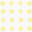 Lemonade wallpaper by Vera Neumann for Schumacher featuring whimsical hand-drawn lemon slices in a polka dot pattern on a white background.