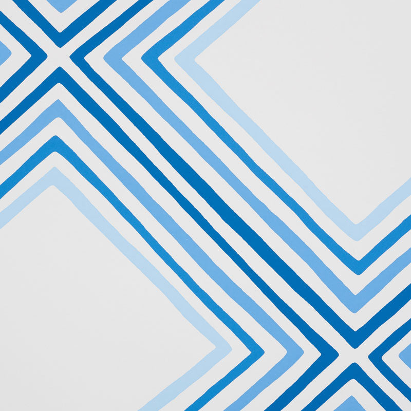 Square Dance Blue Geometric Wallpaper by Vera Neumann – Schumacher 5009831