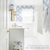 Square Dance Blue Geometric Wallpaper by Vera Neumann – Schumacher 5009831