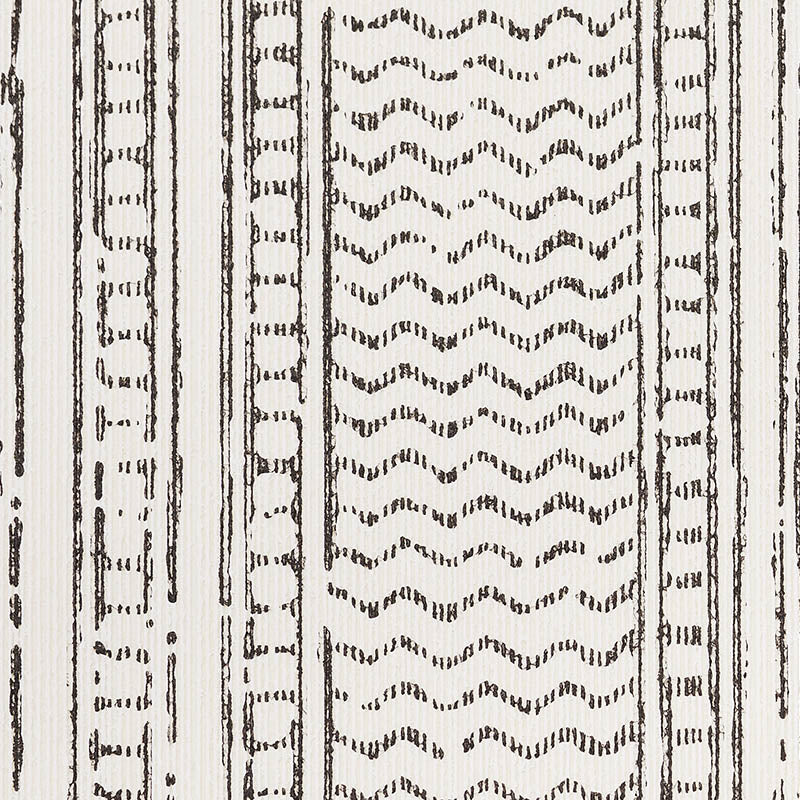 Mohave Carbon by Schumacher Artisanal Handblocked Stripe Wallpaper – Schumacher 5009840