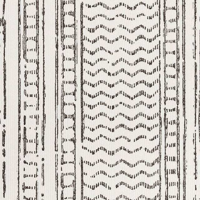 Mohave Carbon by Schumacher Artisanal Handblocked Stripe Wallpaper – Schumacher 5009840