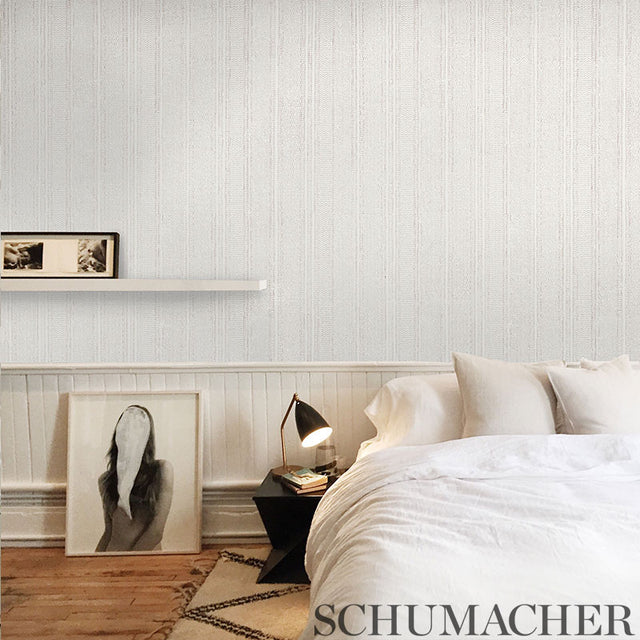 Mohave Indigo by Schumacher Artisanal Handblocked Stripe Wallpaper – Schumacher 5009842