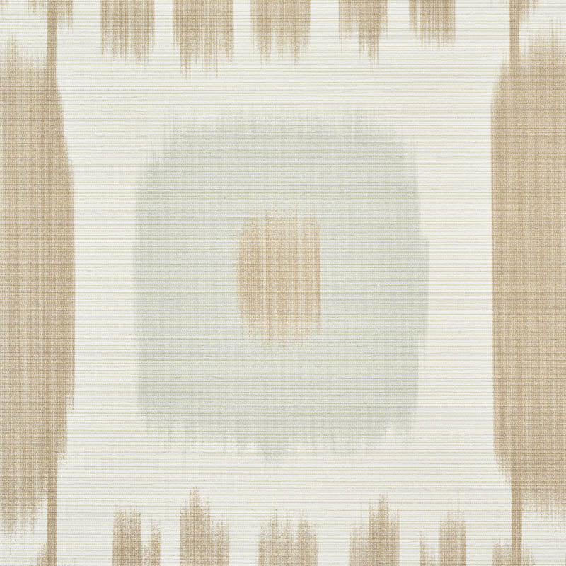 KANDIRA Wheat Painterly Checkerboard Ikat Wallpaper – Schumacher 5009852