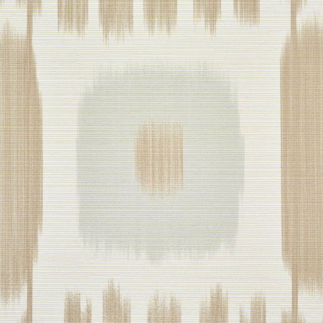 KANDIRA Wheat Painterly Checkerboard Ikat Wallpaper – Schumacher 5009852