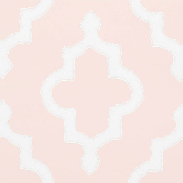 JAKE Quiet Pink by Veere Grenney Moroccan Fretwork Ogee Wallpaper – Schumacher 5009861